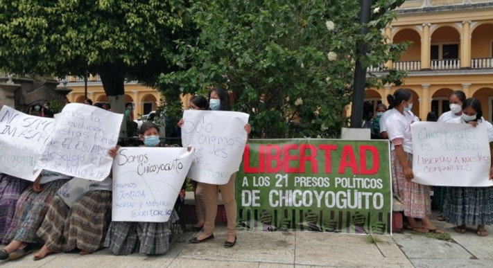 La répression des manifestations pacifiques de la communauté Maya Q’eqchi’ de Chicoyogüito